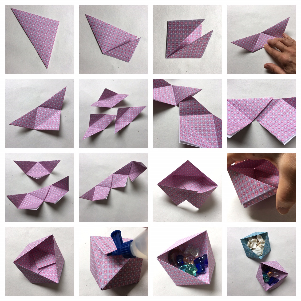 Dreieck-Triangel-Box zum Falten-Bilderanleitung