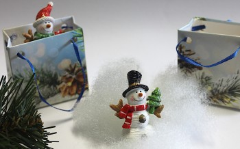 Weihnachtsgeschenktasche mit Schneemann